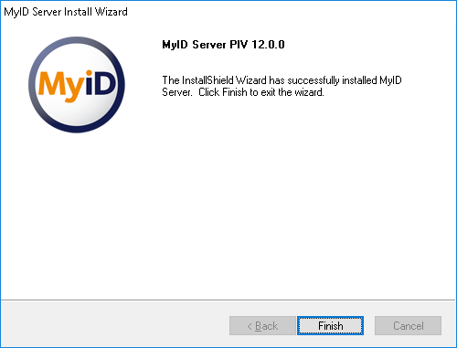 Installation final screen